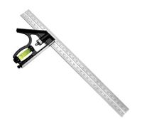 Venturovere Precise Set Square & T Square Combo - 30 cm Metal Ruler with Bubble Level, 45/90° Angle Finder for Woodworking, Durable Stainless Steel Carpentry Tools for Engineers and DIY