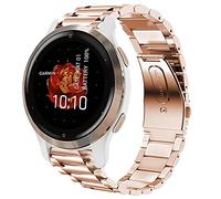 Venu 2S Band, Giaogor Quick Release Stainless Steel Metal Replacement Straps Compatible with Garmin Venu 2S Smartwatch (Rose Gold)