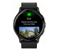 Venu 3 Slate Bezel, Black Case and Black Leather Band Smart Watch