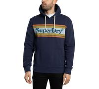 Venue Logo Stripe Relaxed Pullover Hoodie Blue Navy Marl M