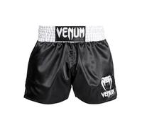 Venum Mens Classic Muay Thai Shorts, Black/White/White, L Slim Short EU