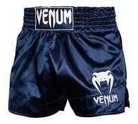 Venum Mens Classic Muay Thai Shorts, Navy Blue/White, XL EU