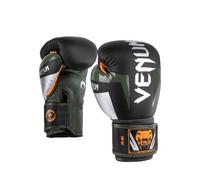Venum, Elite Boxing Gloves, Unisex Adult, 16 Oz, Black/Silver/Kaki