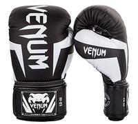 Venum Elite Adults Boxing Gloves, Black (Black/White), 16 Oz