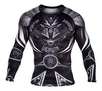 Venum Mens Gladiator 3.0 Long Sleeve Rashguard - Black/White XXL, Black/White, XXL EU