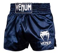 Venum Mens Classic Muay Thai Shorts, Navy Blue/White, XXL EU