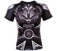Venum Mens Gladiator 3.0 Short Sleeve Rashguard - Black/White L, Black/White, L EU