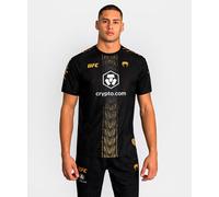 Venum UFC Zenith Fight Night Short Sleeve T-Shirt Black Gold White - L