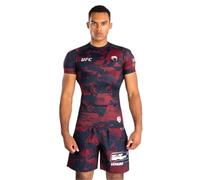 Venum UFC Zenith Men's Navy Blue/Burgundy/Silver Authentic Fight Week Short Sleeve T-Shirt - XL
