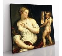 Venus And Cupid by Peter paul rubens Classic Painting Canvas Wall Art Print Ready to Hang, Framed Picture for Living Room Bedroom Home Office Décor, 50x50 cm (20x20 Inch)