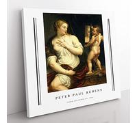 Venus And Cupid By Peter Paul Rubens Exhibition Museum Classic Painting Canvas Wall Art Print Ready to Hang, Framed Picture for Living Room Bedroom Home Office Décor, 50x50 cm (20x20 Inch)
