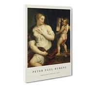 Venus And Cupid By Peter Paul Rubens Exhibition Museum Painting Canvas Wall Art Print Ready to Hang, Framed Picture for Living Room Bedroom Home Office Décor, 30x20 Inch (76x50 cm)