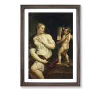 Venus and Cupid by Peter Paul Rubens Framed Print | A2 Walnut Framed Wall Art | Ready to Hang | Modern Nature Picture | Living Room Bedroom Lounge Office