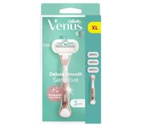 Gillette Venus Deluxe Smooth Sensitive Women's Razor with Rose Gold Metal Handle + 3 Refill Blades