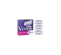 Venus Deluxe Smooth Swirl Razor Blades Women, Pack of 3 Razor Blade Refills, Lubrastrip with A Touch of Vitamin E, SkinCushion Helps Protect From