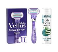 Venus Deluxe Smooth Swirl Razor + Satin Care Aloe Vera Shave Gel Bundle
