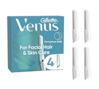 Venus Dermaplaning Blades for Face, Womens Face Razor Blades Refills x 4 for Facial Hair & Skin, Exfoliating Blades for Dermaplaning Tool
