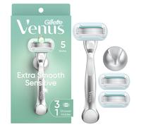 Venus Extra Smooth Sensitive Women's Razor with Reusable Razor Handle 3 Razor Blade Refills and Shower Holder