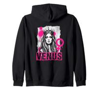 Venus Feminist Graffiti Crowned Goddess Power Zip Hoodie