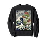 Venus Fly Trap Great Wave Kanagawa Hokusai Japanese Garden Sweatshirt