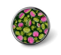 Venus Flytrap Round Brooch Badges Pin Metal Lapel Pins Jewellery