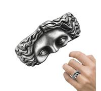Venus Half Face Ring Antique Greek Inspired Sculpture Finger Jewelry Unisex Fashion Statement Ring Artistic Relief Design Vintage Style Alloy Craft Comfortable Fit Elegant Accessory | Ve