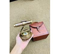 Venus Incorporation Vintage Solid Brass Survey Theodolite Alidade Telescope Compass Joined Marine With Designer Leather Box Nautical Gift
