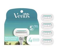 Venus Miami Sunrise Deluxe Smooth Sensitive, Women's Razor Refills, 4 ct, Blue