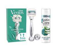 Venus Pro ComfortGlide Sensitive Razor + Satin Care Aloe Vera Shave Gel Bundle