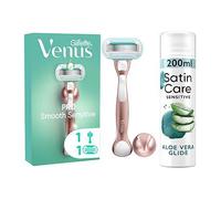 Venus Pro Smooth Sensitive Razor + Satin Care Aloe Vera Shave Gel Bundle