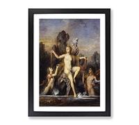 Venus Rising From The Sea By Gustave Moreau Classic Painting Framed Wall Art Print, Ready to Hang Picture for Living Room Bedroom Home Office Décor, Black A3 (34 x 46 cm)