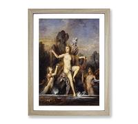 Venus Rising From The Sea By Gustave Moreau Classic Painting Framed Wall Art Print, Ready to Hang Picture for Living Room Bedroom Home Office Décor, Oak A3 (34 x 46 cm)
