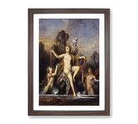 Venus Rising From The Sea By Gustave Moreau Classic Painting Framed Wall Art Print, Ready to Hang Picture for Living Room Bedroom Home Office Décor, Walnut A2 (64 x 46 cm)