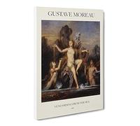 Venus Rising From The Sea By Gustave Moreau Exhibition Museum Painting Canvas Wall Art Print Ready to Hang, Framed Picture for Living Room Bedroom Home Office Décor, 30x20 Inch (76x50 cm)
