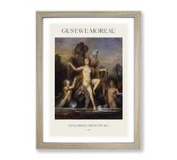 Venus Rising From The Sea By Gustave Moreau Exhibition Museum Painting Framed Print | A4 Oak Framed Wall Art | Ready to Hang | Modern Nautical Picture | Living Room Bedroom Lounge Office