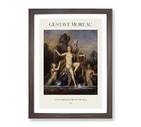 Venus Rising From The Sea By Gustave Moreau Exhibition Museum Painting Framed Wall Art Print, Ready to Hang Picture for Living Room Bedroom Home Office Décor, Walnut A3 (34 x 46 cm)