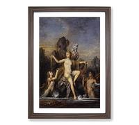 Venus Rising from The Sea by Gustave Moreau Framed Print | A2 Walnut Framed Wall Art | Ready to Hang | Modern Nautical Picture | Living Room Bedroom Lounge Office