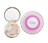 Venus Star Magic Contact Lens Case with Mirror, Bottle, Tweezers & Contact Lenses Insert Aid - Lens Container for Soft & Hard Lenses, Pink star shine, Star magic
