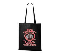 Venus Style But Daddy I Love Them Both Y2K Retro Heart Funny LGBTQ Polyamory Humour Tote Tote Bag Black