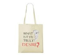 Venus Style Desire Devil Horns Question Mark Naughty Temptation Graphic Tote Bag Tote Bag Natural