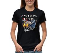 Venus Style Friends Horror Helloween Inspired Books by Stephen King Women's Black T-Shirt Size L