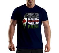 Venus Style from The River to The Palestine Will Be Free Fight for Freedom Men's Navy Blue T-Shirt Size M