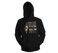Venus Style From The River To The Palestine Will Be Free Fight for freedom Unisex Black Hoodie Size L