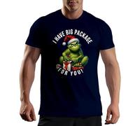 Venus Style I Have Big Package for You Christmas Grinch Men's Navy Blue T-Shirt Size 3XL