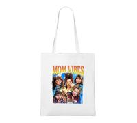 Venus Style Mom Vibes Retro 90s Bootleg Vintage Collage Funny Motherhood Graphic Tote Bag White