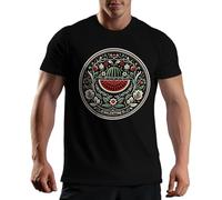 Venus Style Palestine Coat of arms Watermelon Free Palestine Art Men's Black T-Shirt Size S