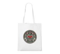 Venus Style Palestine Watermelon Floral Mandala Traditional Folk Art Heritage Tote Bag White