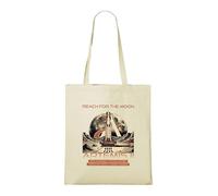 Venus Style Reach For The Moon Artemis Space Exploration Vintage Rocket Launch Tote Bag Natural