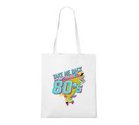 Venus Style Take Me Back To The 80's Retro Nostalgia Roller Skate Neon Geometric Tote Bag White