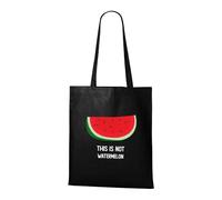 Venus Style This Is Not Watermelon Surrealism Art Parody Funny Fruit Typography Tote Bag Black